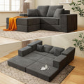 Cloud Modular Sectional Sofa, Comfy Boneless Couch for Living Room, Modern L-Shaped Couch with Reversible Chaise, Customizable Sleeper Sofa with Non Slip, No Assembly & Deep Seat, Dark Grey