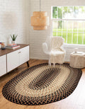 EastEnd EL83 Charcoal 7' x 9' Oval - Braided Area Rug, Home Decor, Floor Mat or Bedroom Rug - Easy Care, Ideal for High Traffic Areas in Hallway and Living Room - Made in USA
