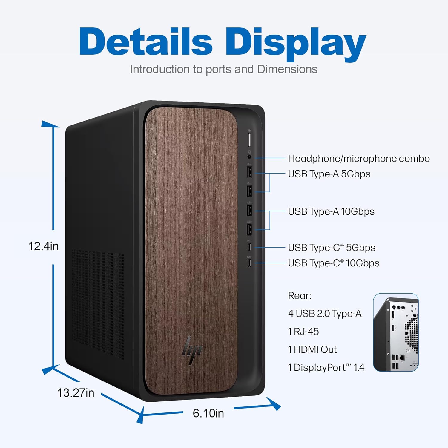 HP OmniDesk Desktop Computer – Intel Core Ultra 7 265  16GB DDR5 1TB SSD  Sleek Dark Wood Design  AI-Ready Performance  Windows 11 Pro with Dockstation