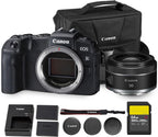 Canon EOS RP Mirrorless Camera | 26.2MP Full Frame Sensor | 4K Video Recording | Lightweight Compact Camera for Travel and Everyday Content Creation + Canon RF 50mm f/1.8 STM Lens + 64GB Card + More