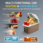 ICEROVER 12V Portable Car Refrigerator Cooler/Warmer 8 Quart (9L) Car Fridge 40~140℉,12 V110V-220V, Electric Compact Camping Cooler Thermoelectric 12V Small Fridge for RV,Camping (Brown)