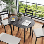 Giantex 43" Wooden Dining Table for 2-4 People, Oval Kitchen Table w/Rubber Wood Legs, Farmhouse Dining Room Desk for Small Place Apartment, Home Office Living Room Furniture, Load 260 LBS
