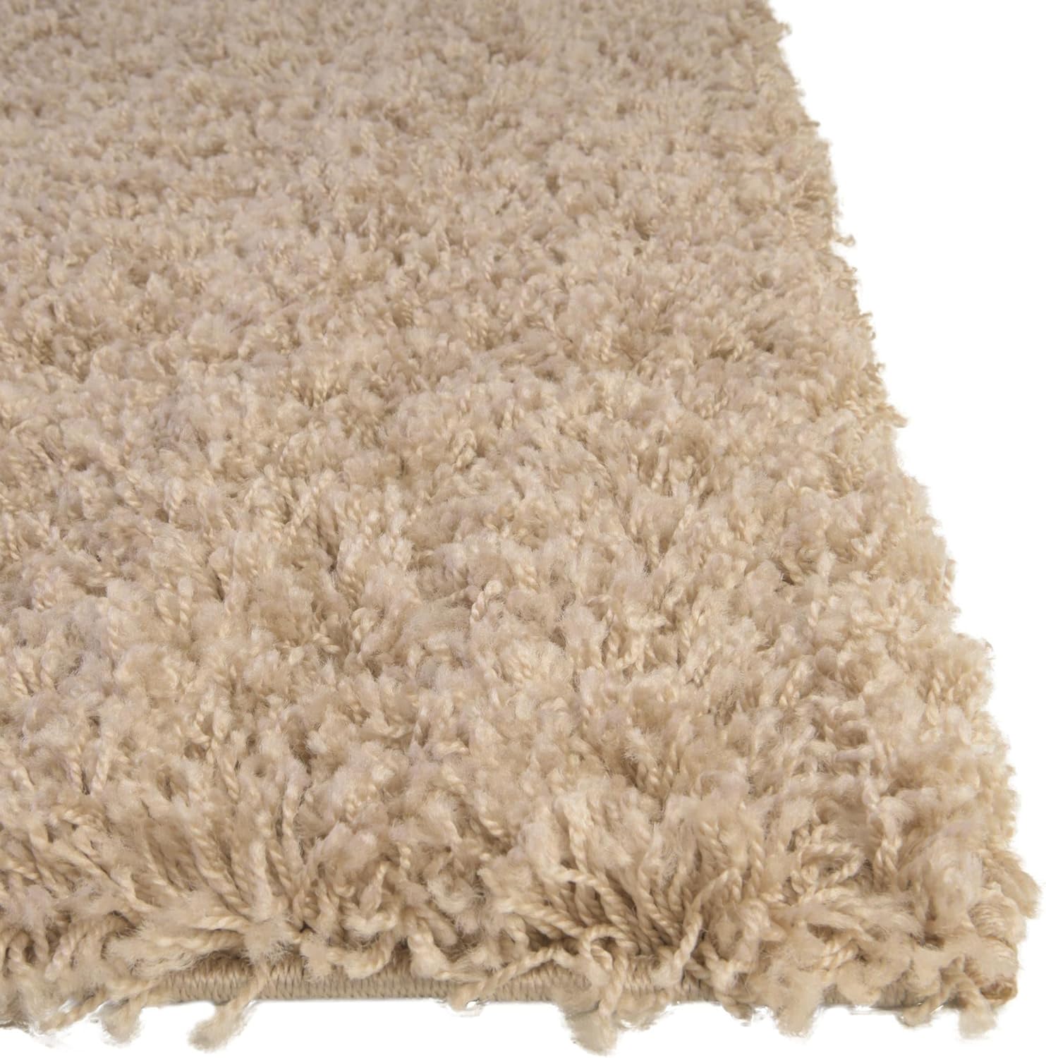Rugs.com - Über Cozy Solid Shag Collection Rug – 8' x 11' Taupe Shag Rug Perfect for Living Rooms, Large Dining Rooms, Open Floorplans