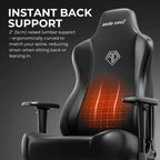 Anda Seat Novis Gaming Chair for Adults - Large Reclining Video Game Chairs, Linen Fabric Ergonomic Office Chair, Heavy Duty Back Lumbar Support - Gray Fabric Computer Chairs for Home & Work