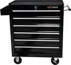 6-Drawer Rolling Tool Chest Cabinet, Large Capacity Metal Tool Box with Wheels and Keyed Locking, Roll Around Storage Organizer Tool Cart for Garage, Warehouse, Work Shop (Black03)