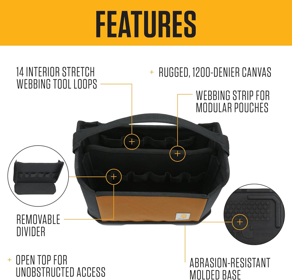 Carhartt Station Tool Organizer, Durable, Water-Resistant, Station Tool Tote