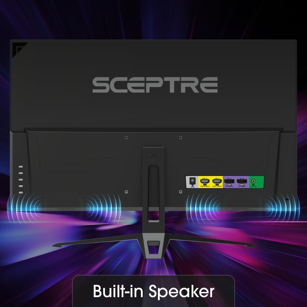 Sceptre New IPS 24-inch Gaming Monitor 180+Hz DP x2 HDMI x2 1ms 100% sRGB Build-in Speakers Machine Black 2026 (E248B-FPT168 Series)