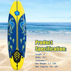 GYMAX Surfboard, 6FT Stand Up Paddle Board with Removable Fins & Safety Leash, Lightweight Non-Slip Paddle Board for Teenagers, Adult, Beginners