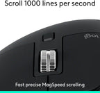 Logitech MX Master 3S - Performance Wireless Mouse with Ultra-Fast Scrolling, Ergo, 8K DPI, Track on Glass, Quiet Clicks, Bluetooth, Windows, Linux, Chrome, Black