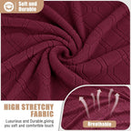 VANSOFY Extra Large Reclining Sectional Couch Covers, Washable 5-Piece Sofa Covers for L Shape Sectional Sofa Corner Seater, Thick, Soft Sofa Slipcovers (5 Seat Recliner Cover, Burgundy)