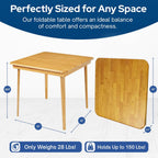 Stakmore Classic Straight Edge Square Folding Card Table 32x32 - No Assembly Wooden Foldable Card Table, Bridge, Board Game, Steel Mechanism, Folding Legs, Space-Saving, Oak Frame