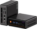 PELADN Mini PC Gaming  Dual LAN  Ryzen 5 5600H (Upgraded 5700U/7430U) 16GB DDR4/512GB NVMe SSD Dual LAN Type-C/DP/HD Mini Desktop Computer WiFi6 4K/60Hz Triple-Display USB3.2/BT5.2 Mini Computer
