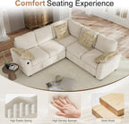 Hanherry Sectional Couch with Pull Out Sofa Bed,Chenille Sleeper Sofa with 2 Seat Storage & USB Charging,Comfy L Shaped Modular Couches for Living Room,Apartment