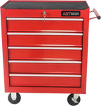 5-Drawer Tool Cart on Wheels, Drawers Rolling Tool Chest with Key Lock, Mobile Trolley Organizer Tools Box with Locking Wheels & Ball Bearing Drawers for Garage,Warehouse,Repair Shop (Red)