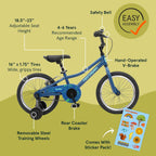 Retrospec Koda Plus Kids Bike for Boys & Girls Ages 4-6 Years - 16" Children's Bicycle, Adjustable Seat & Handlebars