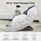 Real Relax Massage Chair Full Body with Unique Phone Controller,Heart and Blood Measurement, Zero Gravity 3D SL-Track Recliner with APP Control, Child Lock,Pause Button, Back Pad, Favor-06, Blue
