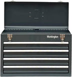 Workington Portable Metal Tool Chest with 4 Drawers, 20" 4-Drawer Tool Chest Cabinet with Ball Bearing Drawer Slides, Steel Tool Storage Box Organizer 4004 Gray