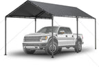 Outdoor Carport 10x20ft Heavy Duty Car Tent, Portable Garage Canopy Storage Shed, All-Season Tarp Tent for Car, Party (GY)