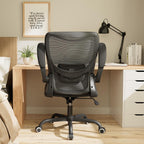 MUXX.STIL Office Chair, Ergonomic Desk Chair with Adjustable Lumbar Support and Flip up Armrest, Breathable Mesh Computer Chair for Home Office, Black
