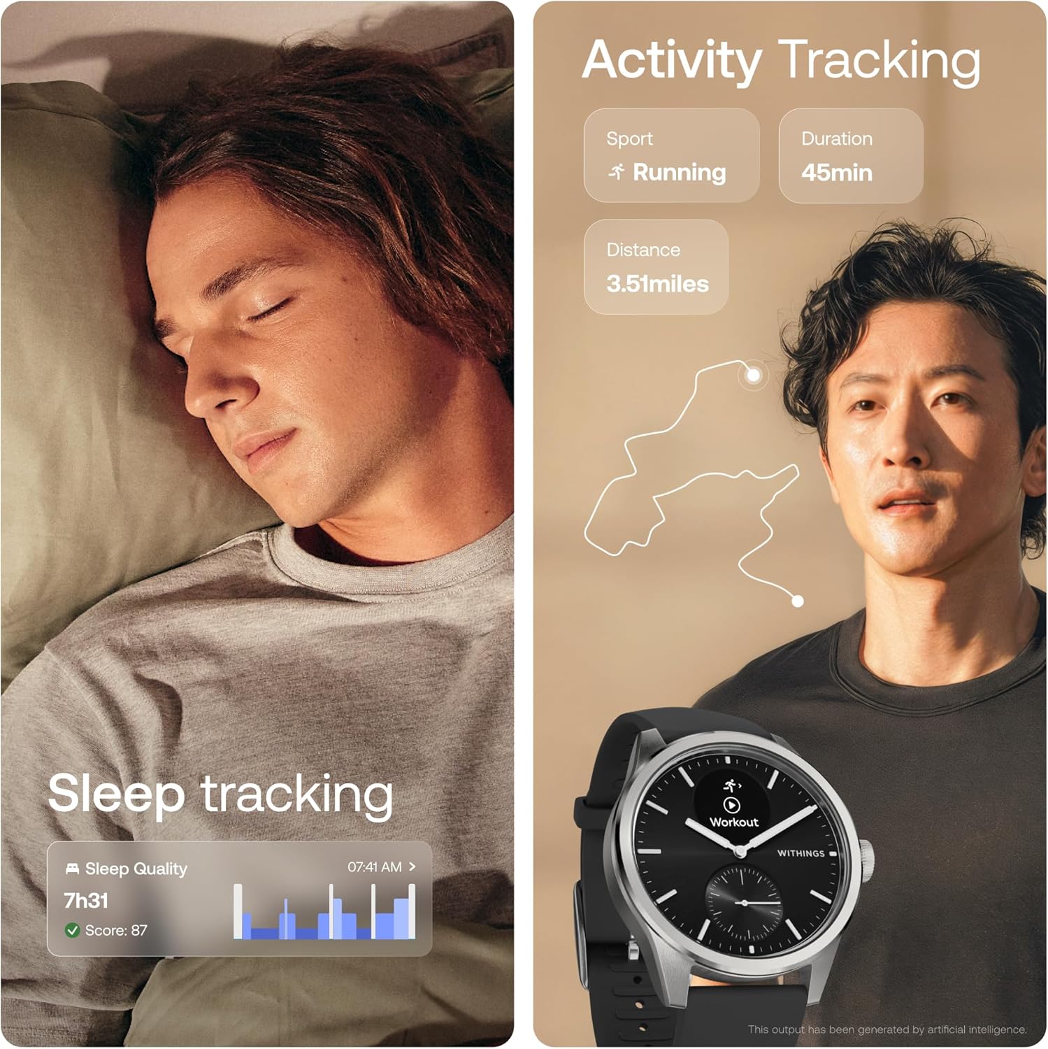 WITHINGS ScanWatch 2 - Hybrid Smart Watch  Heart Rate Monitoring  Fitness Tracker  Cycle Tracker  Sleep Monitoring  GPS Tracker  30-Day Battery Life  Android & Apple Compatible  HSA/FSA