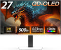 INNOCN 27" OLED 2K QHD 2560 x 1440p 500Hz Gaming Monitor  Gaming Console Ready  VRR  G-SYNC Compatible  HDR 500  0.03ms  FPS/RTS  HDMI 2.1  DP  Speaker  Pivot Adjustable Stand - GA27M1Q