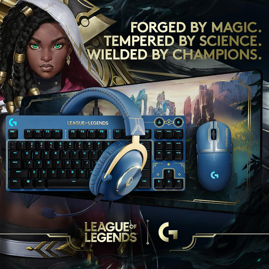 Logitech G PRO Mechanical Gaming Keyboard - Ultra-Portable Tenkeyless Design, Detachable USB Cable, LIGHTSYNC RGB Backlit Keys, Official League of Legends Edition