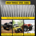18000LBS Electric Winch 12V Steel Cable Off-road ATV UTV Truck Towing Trailer