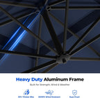 HOMSHADE 9x12FT Cantilever Patio Umbrella Outdoor with Base- Large Offset Heavy-Duty Aluminum Umbrella with 360° Rotation  6 Tilts  Windproof  3-Year Fade Resistance for Pool Deck  Navy Blue