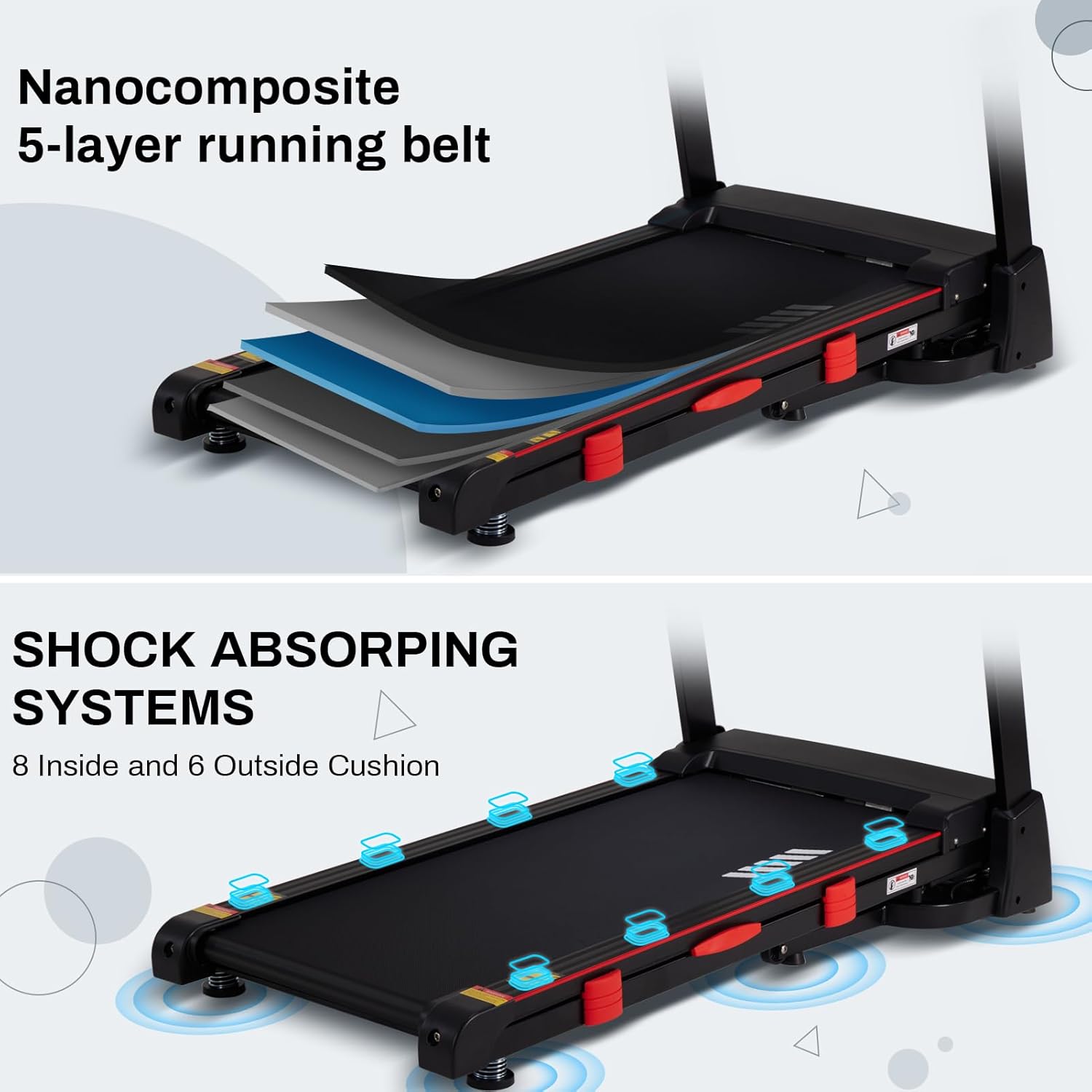 ATEEDGE Treadmills for Home, 15% Auto Incline, 0.5-10 MPH, 18" Belt, 3 HP, 350lb Capacity, Foldable, Bluetooth App