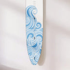Headwaters Studio Surf Board Growth Chart - Wooden Surfboard Decor Small Surfboard Baby Growth Chart for Wall Grow Chart Baby Wall Growth Chart Baby Measuring Board - White w/Blue Wave - 57"x10"x1/4"