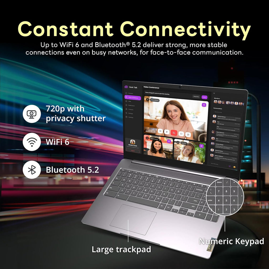 Lenovo Ideapad 3 15.6" FHD Chromebook  Intel Celeron N4500  4GB RAM  224GB Storage (64GB SSD+160GB Docking Station Set)  ‎Intel UHD Graphics  Full Size Keyboard  Chrome OS  Artic Gray