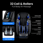 Osaki Vibe 4D l 4D Massage Mechanism l Automatic Body Scan l Deep Calf-Kneading l Space-Saving Technology l 3-Stage Zero Gravity l 32-Cell Full Body Air Massage (Brown)