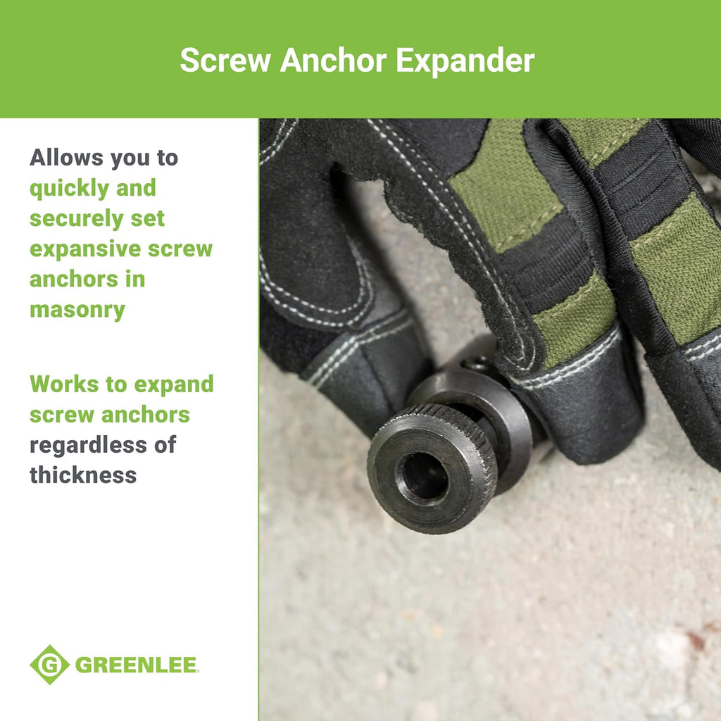 Greenlee 868 Screw Anchor Expander for Caulking Anchor Size 1/4-20, Heavy-Duty Screw Anchor Expanding Tool