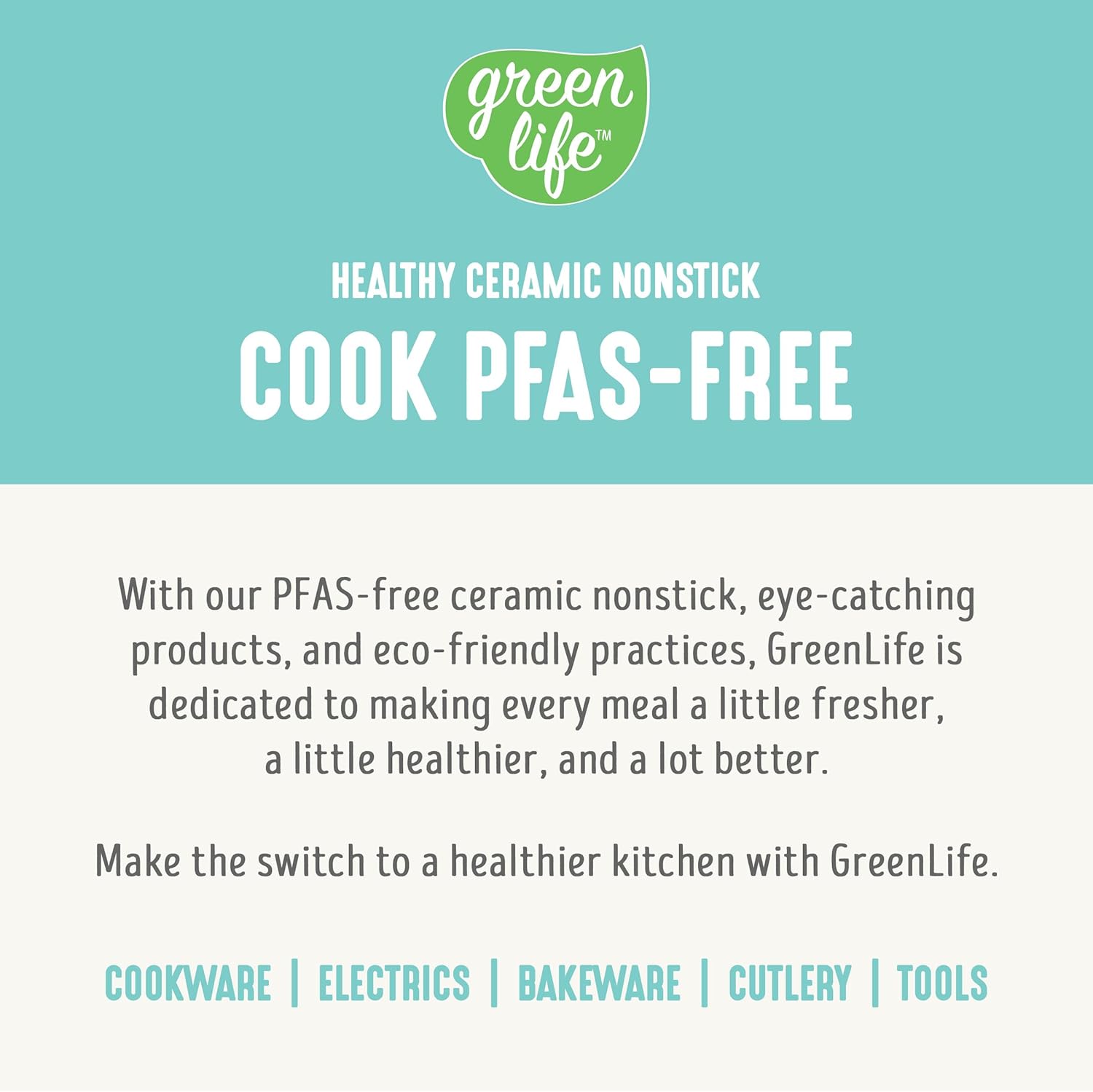GreenLife Soft Grip 16 Piece Cookware Set, Non-Toxic PFAS-Free Ceramic Nonstick, Pots, Frying, Sauce, Saute, Glass Lids, Stay-Cool Handles, Wobble Free Bases, Dishwasher & Oven Safe, Turquoise