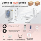 COSTWAY 9000BTU Mini Split Air Conditioner& Heater, 19 SEER2 115V Wall-Mounted Ductless AC Unit Cools Rooms up to 450 Sq. Ft, Energy Efficient Inverter AC with Heat Pump (Blast Series)