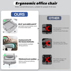 Fizzin Ergonomic Office Chair, 400 LBS Desk Chair with Adjustable Lumbar Support, High Back Breathable Mesh Computer Chair Rolling Work Swivel Task Chairs, Comfy Home Office Desk Chair (Gray)