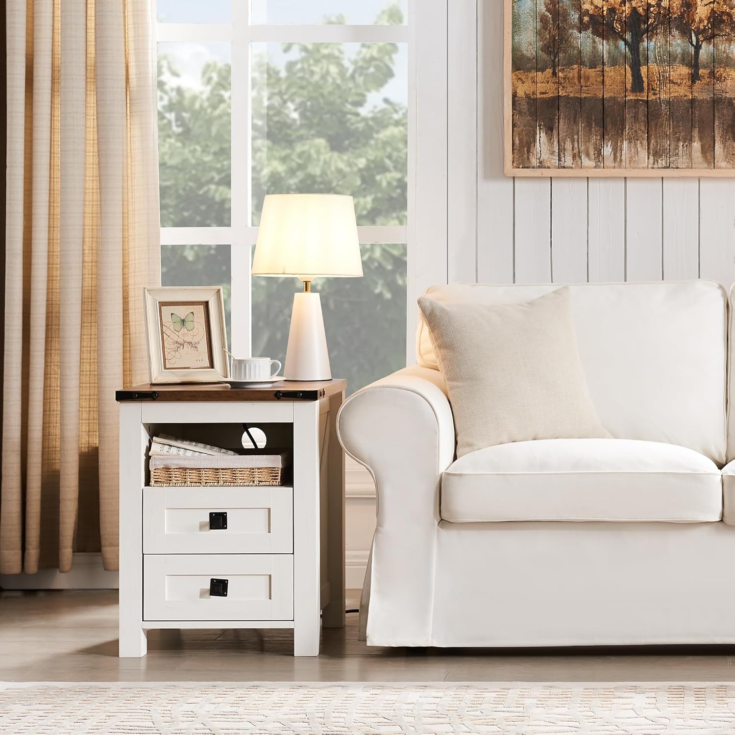 T4TREAM Farmhouse Nightstand