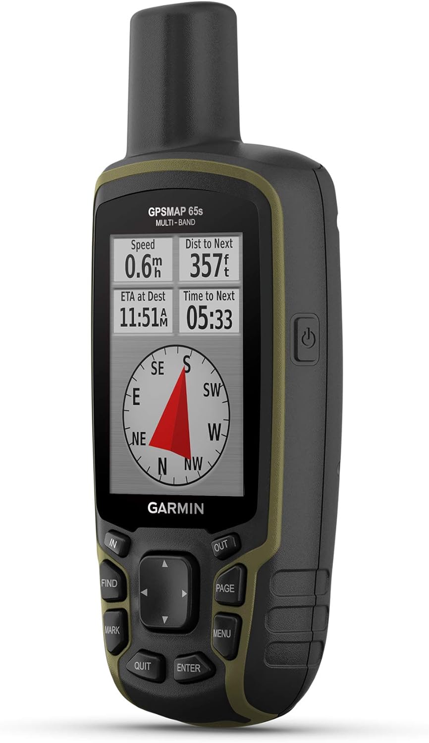 Garmin GPSMAP 65s  Button-Operated Handheld with Altimeter and Compass  Expanded Satellite Support and Multi-Band Technology  2.6" Color Display