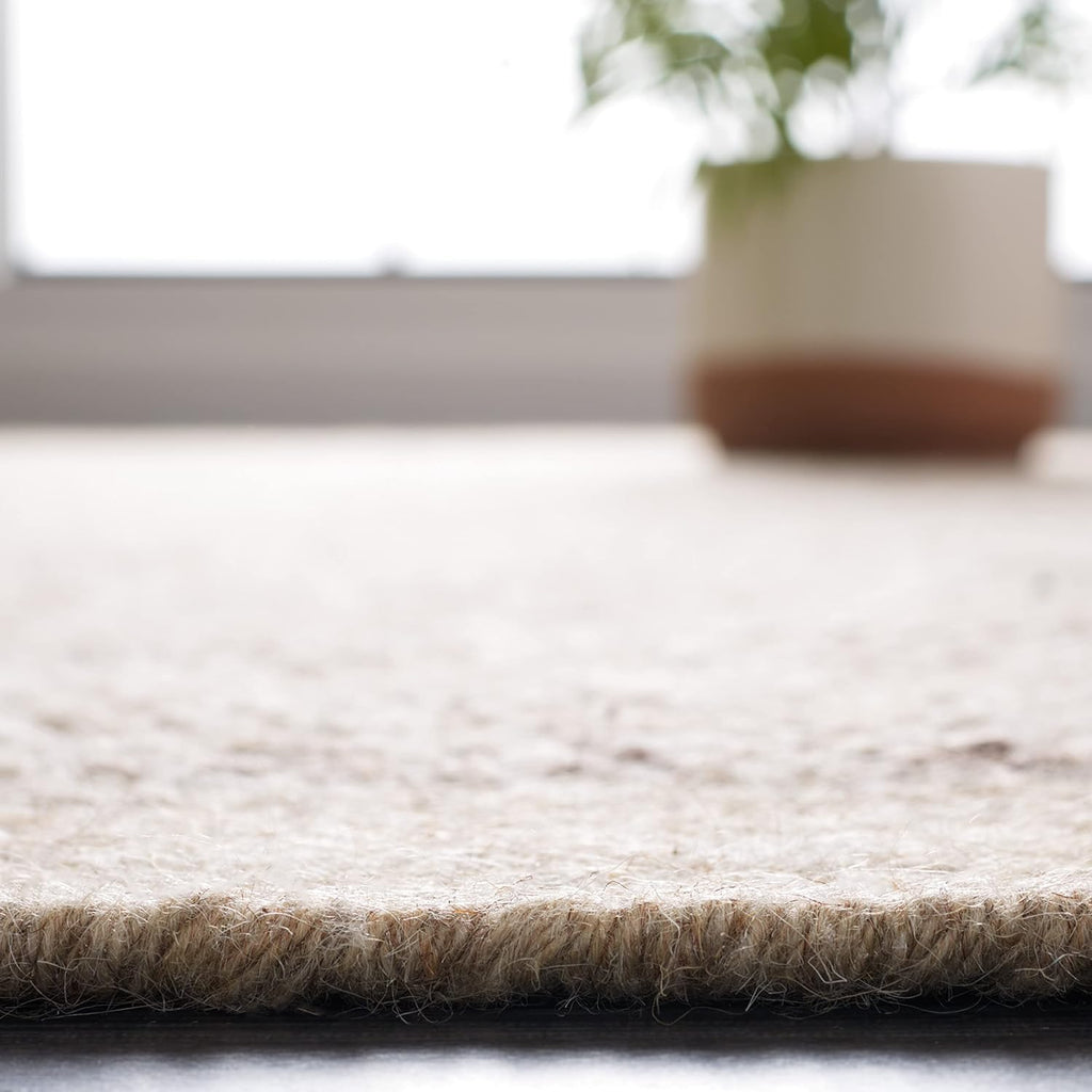 SAFAVIEH Vermont Collection Area Rug - 9' x 12', Beige & Ivory, Handmade Wool, Ideal for High Traffic Areas in Living Room, Bedroom (VRM807B)