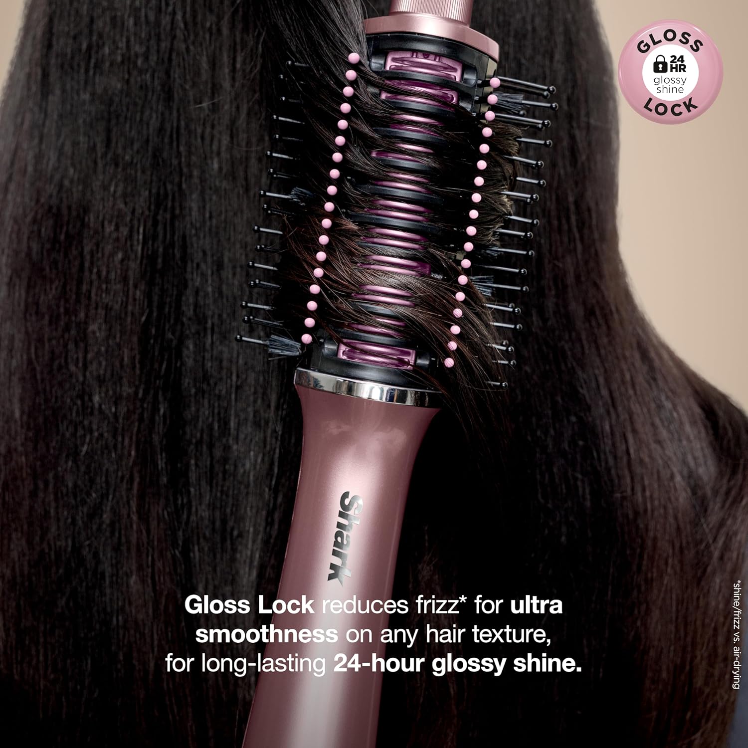 Shark Glossi 2-in-1 Hot Tool and Air Glosser | Ultra-Fast, Ultra-Glossy Blowouts at-Home | Heat-Controlled Ceramic, Curly, Coily, and Color Friendly | Lychee | HT302PK