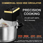 Sous Vide Cooker 1400W Commercial Immersion Circulator, Stainless Steel Precision Cooker with Large Touchscreen, Fast Heating, Precise Temperature Control & Timer, Powerful Pump, IPX7 Waterproof