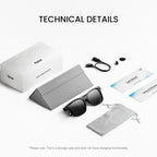 Rokid 2026 AI Glasses Style smart glasses with Gemini3 flash  real-time translation 12MP camera  open-ear audio  voice-controlled assistant  Hands-Free Calls  Productivity for Travel  Work(no display)