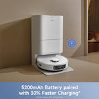 Mova E40 Ultra Robot Vacuum and Mop, 19,000Pa Suction, Extenable & Liftable Mop, All-in-One Station, Auto-Empty, Auto Washing & Hot Air Drying, 360°Obstacle Avoidance, App & Voice Control