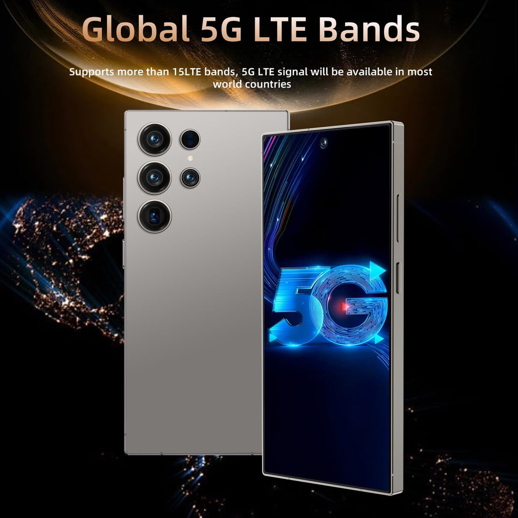 i25 Ultra 5G Unlocked Smartphone | 8GB RAM + 256GB Storage | Android 15 Cell Phone with Built-in Stylus, 6.9" FHD+ 120Hz Display, 6800mAh Long Battery, Dual SIM, Face ID, GPS & Global Bands (Black)