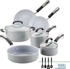 Farberware EcoAdvantage Ceramic Nonstick Cookware/Pots and Pans Set, 13 Piece - Gray