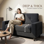 Loveseat Sofa丨53 inch Love Seat Small Couch for Small Space 丨7.5” Thick Seat Cushion Sofas for Bedroom丨Chenille Mini Couch for Apartment Dark Grey