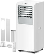 Energlow 8000 BTU Portable Air Conditioner, 5-in-1 Cools 350 Sq.Ft, Quiet AC Unit with Fan & Dehumidifier, LED Display, Remote, 24H Timer, Window Kit, for Bedroom/Office/Dorms/Apartment