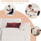 EASE MOOSE Sectional Modular Sofa, Oversized L Shape Sectional Couch Wide Deep seat Sectional Sofa,FSC Certified Comfortable Chenille White Modular Sofa
