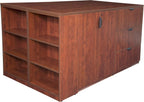 Regency Legacy Stand Up Storage Cabinet/ 3 Lateral File Quad with Bookcase End- Cherry