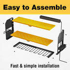 YYR Power Tool Organizer with Charging Station Wall Mount, Cordless Drill and Battery Holder for Garage Organization, Electric Tools Storage Rack Build in Surge Protection Power Strip - Yellow Shelf